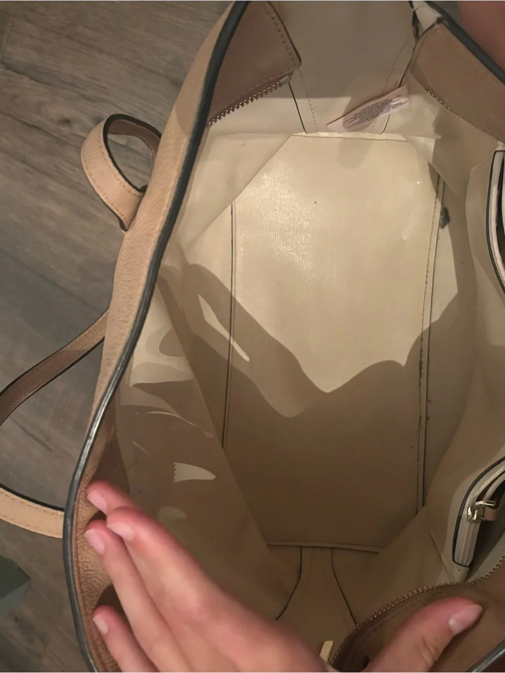 kate spade tan pebbled leather tote